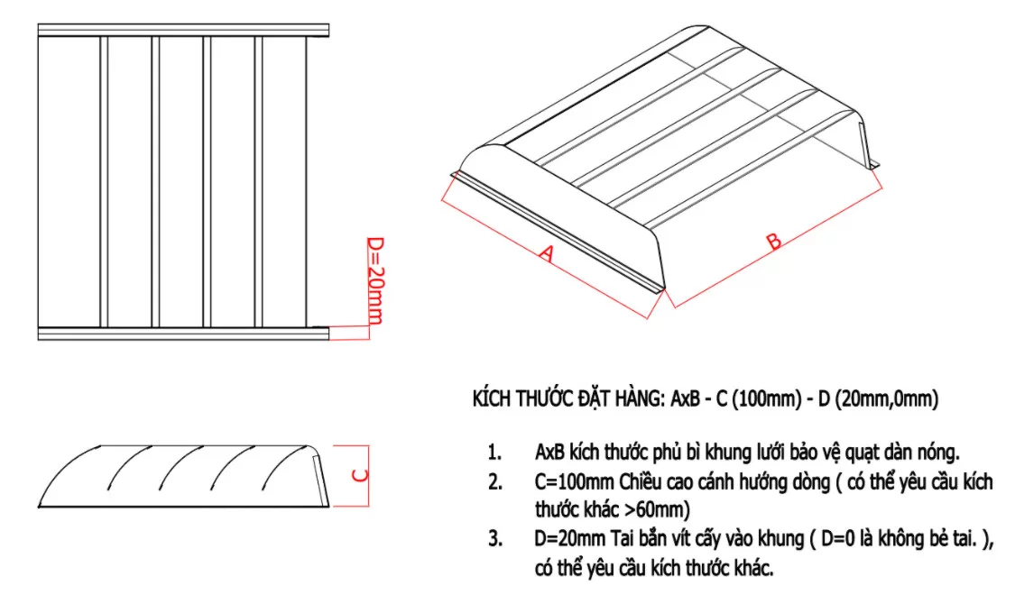 cấu tạo cánh hướng dòng dàn nóng