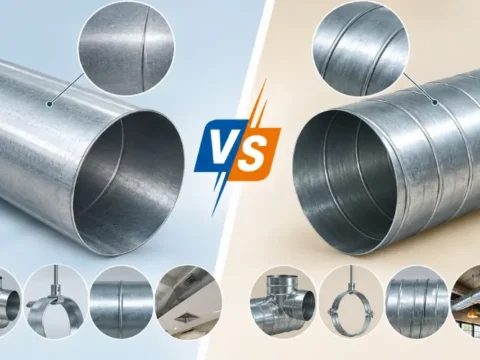 6 điểm khác biệt giữa ống gió tròn trơn và ống gió tròn xoắn